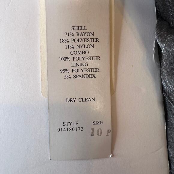 ADRIANNA PAPELL the Lyrd Short Sleeve V-neck Cocktail Dress in Grey Taupe Sz 10P - Picture 12 of 12